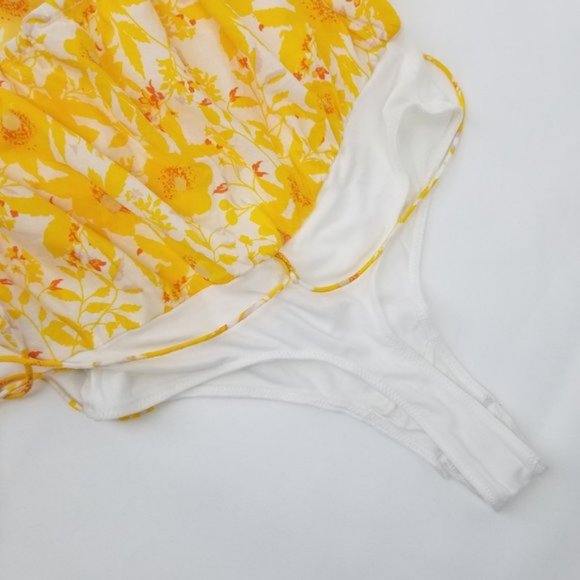 Free People Liza Halter Bodysuit Ivory Yellow NWT - Picture 7 of 7